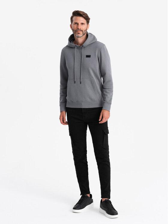 Ombre Ombre Mikina OM-SSNZ-0141 Šedá Regular Fit