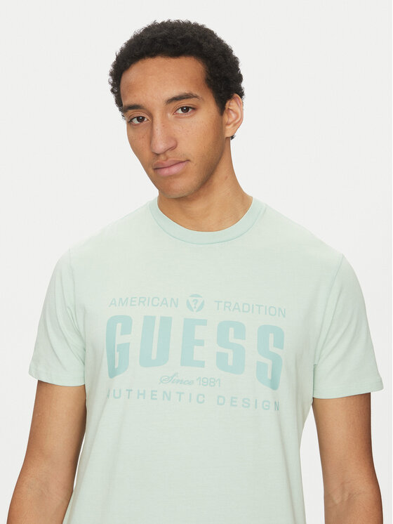 Guess Guess Póló M5GI27 KBW41 Zöld Regular Fit