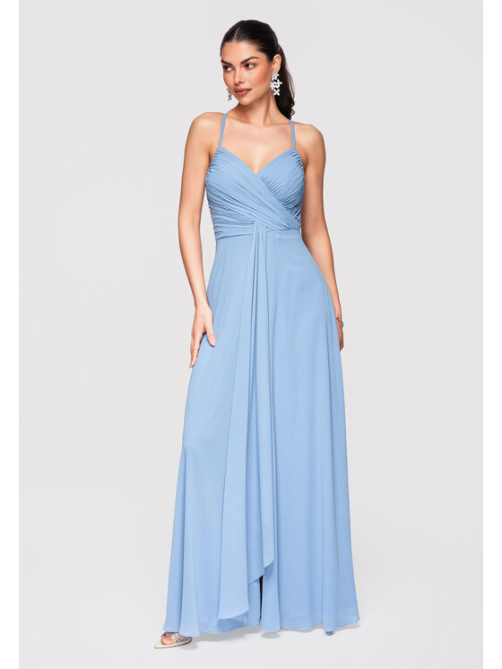 Ombre Ombre Sukienka wieczorowa LA-OM-DLR310 Niebieski Regular Fit