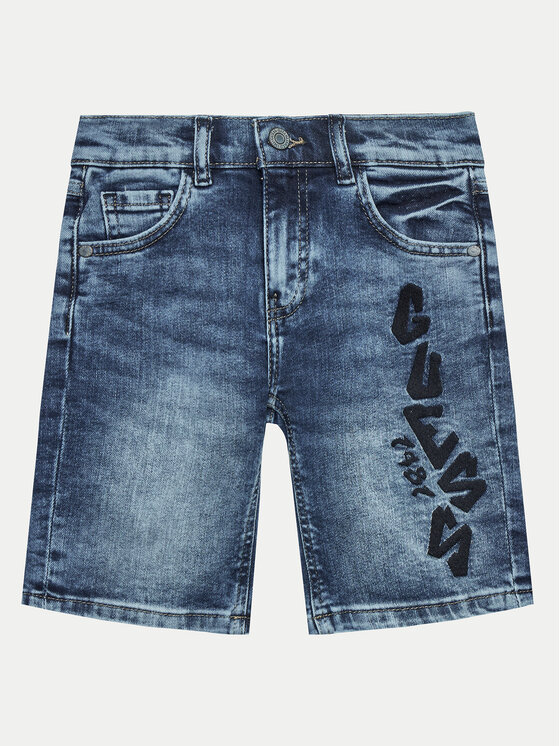 Guess Jeans Kratke Hlače L4GD18 D4GV0 Mornarsko Modra Regular Fit