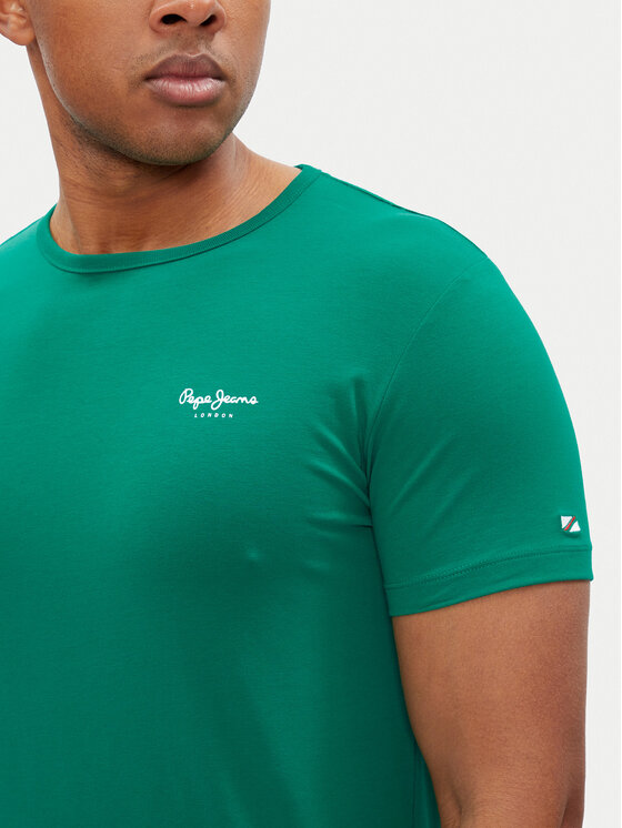 Pepe Jeans Pepe Jeans Тишърт Original Basic PM508212 Зелен Slim Fit
