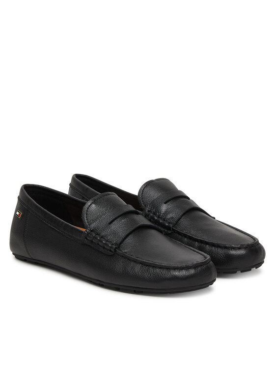Tommy Hilfiger Tommy Hilfiger Mokasíny Flag Leather Driver Loafer FW0FW09350 Čierna