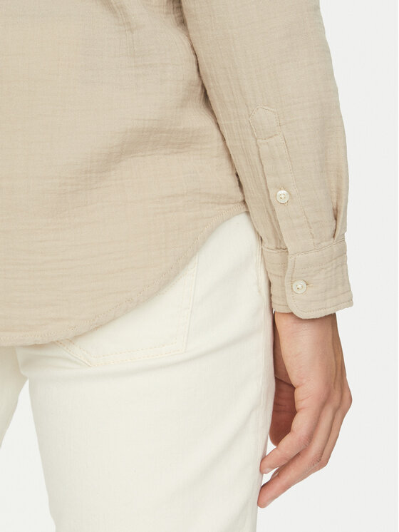 Guess Guess Cămașă M5GH85 WH831 Écru Regular Fit
