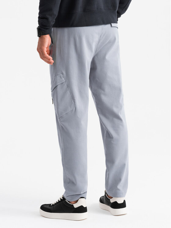 Ombre Ombre Joggers kalhoty OM-PAJO-0199 Šedá Regular Fit