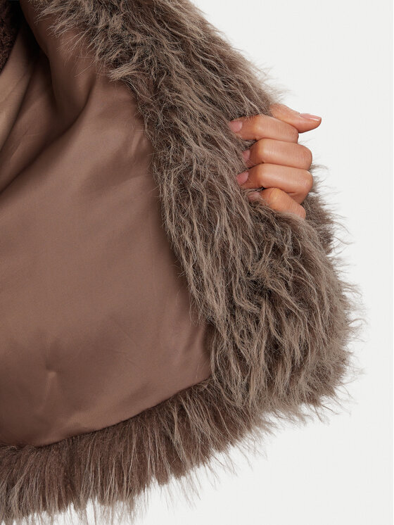 Eleh Eleh Кожено палто Grigio Fango EFW250306 Кафяв Regular Fit