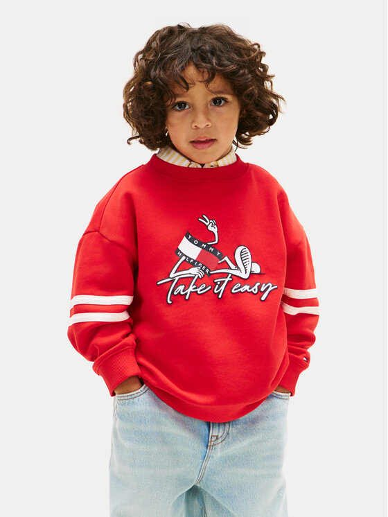 Tommy Hilfiger Hanorac Wavy Flag KB0KB10315 Roșu Regular Fit