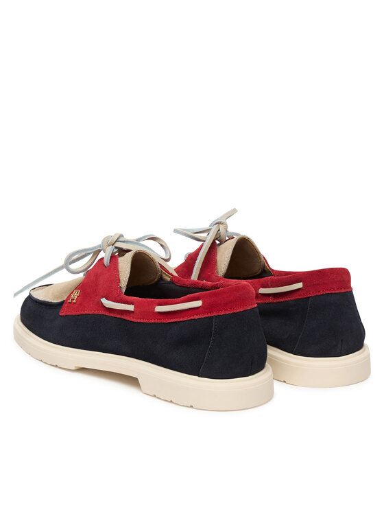 Tommy Hilfiger Tommy Hilfiger Halbschuhe Light Suede Boat Shoe FW0FW09337 Dunkelblau