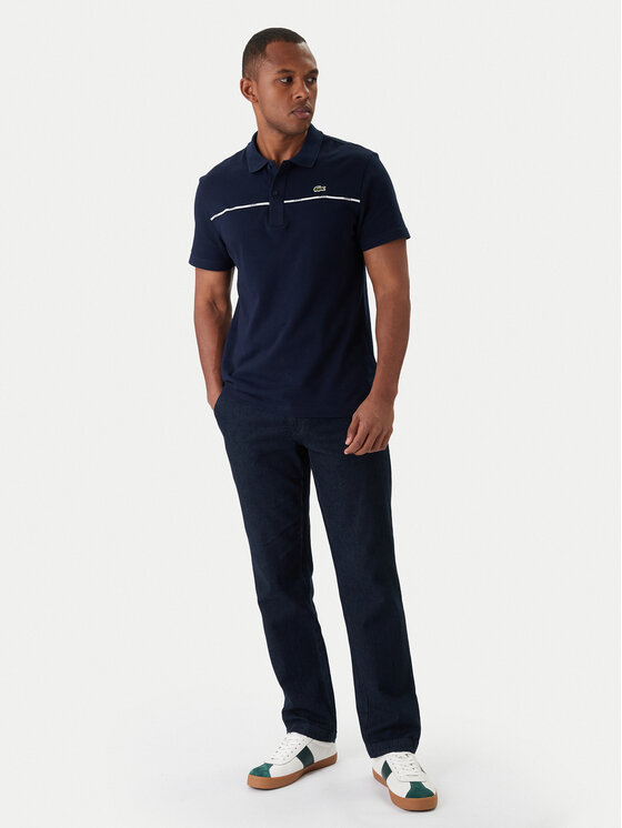 Lacoste Lacoste Тениска с яка и копчета PH9863 Тъмносин Regular Fit