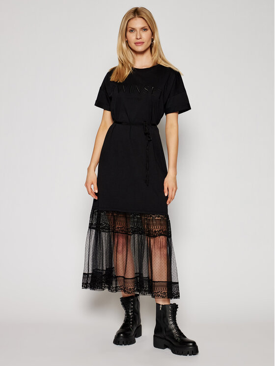 TWINSET TWINSET Každodenní šaty 211TT2290 Černá Regular Fit