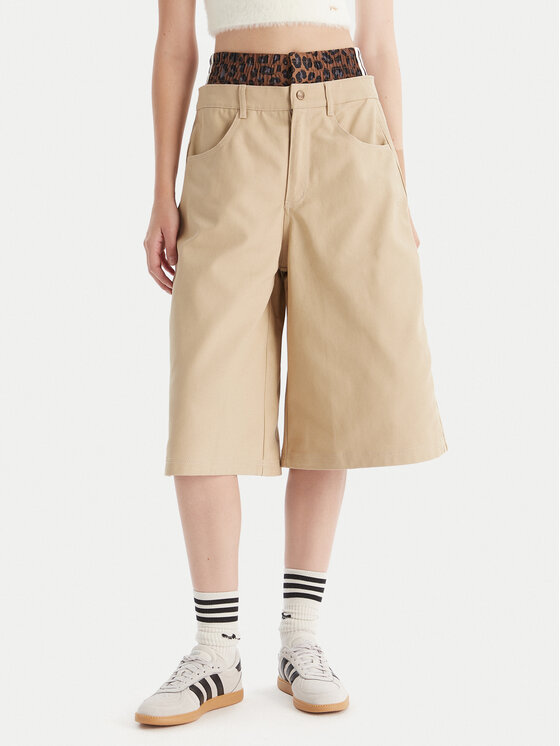 adidas adidas Дънкови шорти Firebird Utility JX8762 Бежов Regular Fit