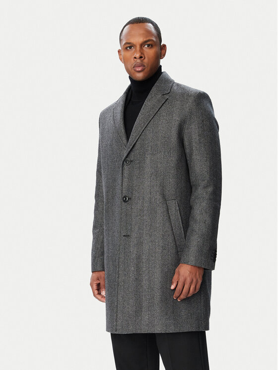 HUGO HUGO Cappotto di lana 50569209 Grigio Regular Fit