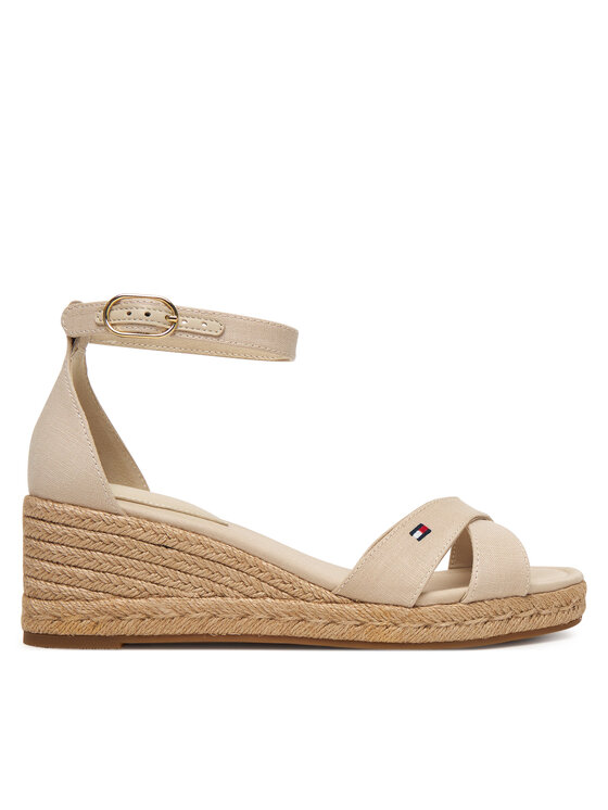 Tommy Hilfiger Tommy Hilfiger Espadrilles Mid Wedge Espad X Cross FW0FW09332 Bézs