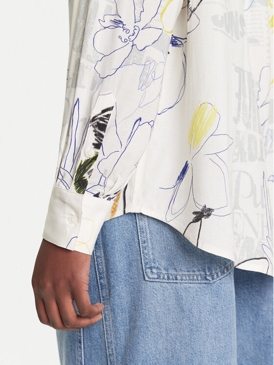 Desigual Desigual Košulja Newsarty 25WWCW14 Bijela Loose Fit