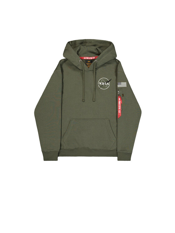 Alpha Industries Alpha Industries Mikina Space Shuttle Hoodie Zelená Regular Fit
