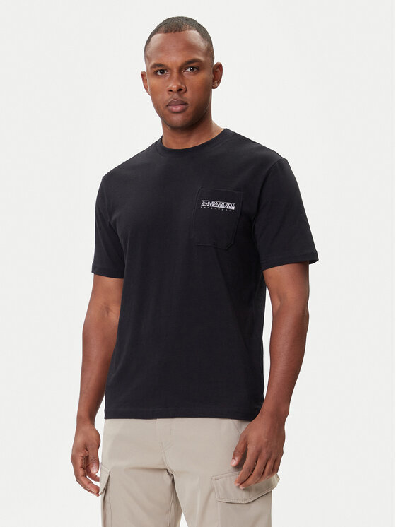 Napapijri Napapijri T-krekls S-Fanes NP0A88SE Melns Regular Fit