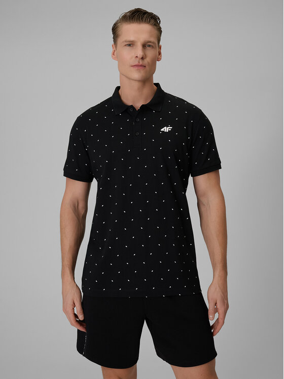 4F 4F Polo SPORTS CLUB Czarny Regular Fit