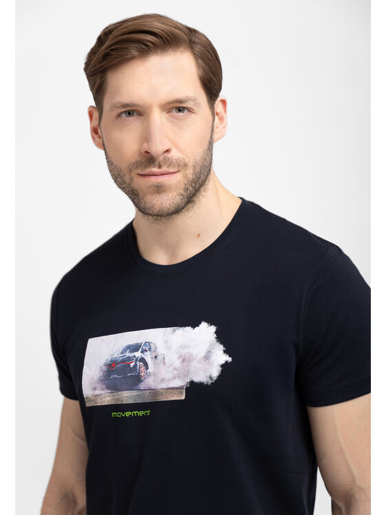 Volcano Volcano T-Shirt T-DUST Granatowy Regular Fit