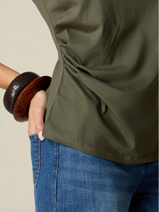 Oltre Oltre T-Shirt G085J004700N0H5 Zielony Regular Fit