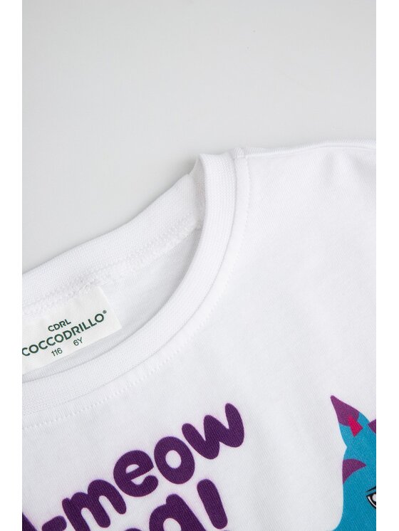 Coccodrillo Coccodrillo T-Shirt ZC6143207LGD-003 Kremowy Regular Fit