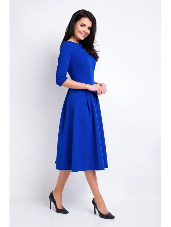Awama Awama Sukienka codzienna A159 Niebieski Basic Fit