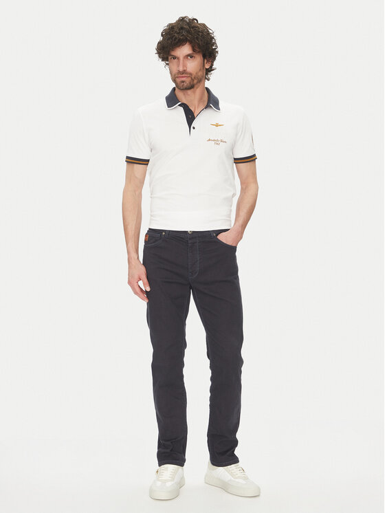 Aeronautica Militare Aeronautica Militare Bavlnené nohavice 251PJ205CT3551 Tmavomodrá Regular Fit