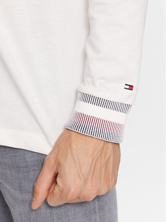Tommy Hilfiger Longsleeve Collegiate MW0MW32591 WeiB Regular Fit Modivo