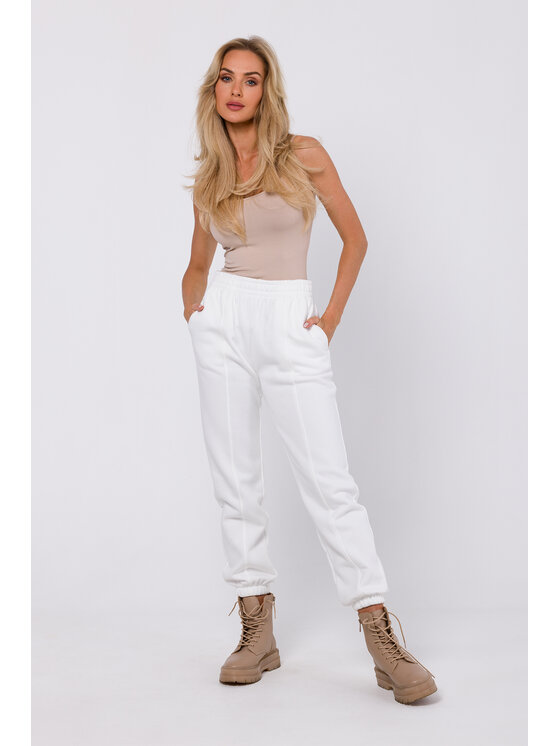 Made of Emotion Made of Emotion Pantaloni da tuta M760 Écru Modern Fit