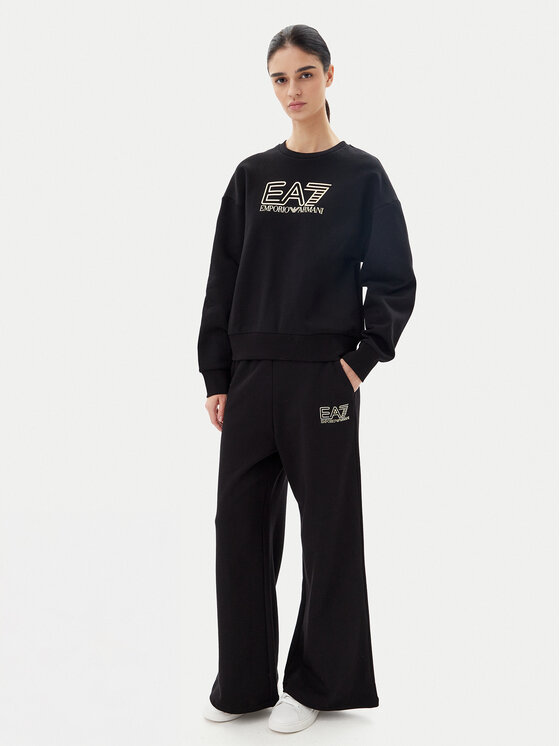 EA7 Emporio Armani EA7 Emporio Armani Pulóver 7W000100 AF10377 MC004 Fekete Loose Fit