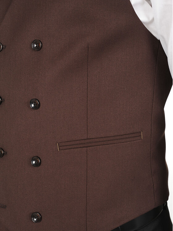 Evenemen Evenemen Kamizelka garniturowa Boston 21 Brązowy Slim Fit