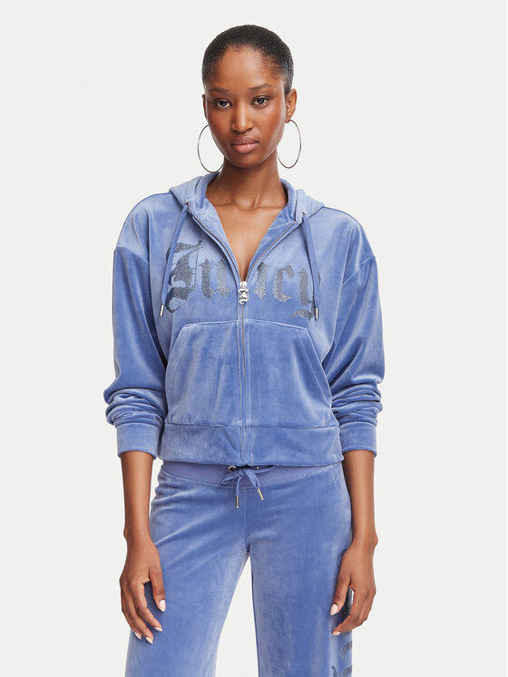 Juicy Couture Juicy Couture Світшот Old Gothic JCWAS226333 Голубий Slim Fit