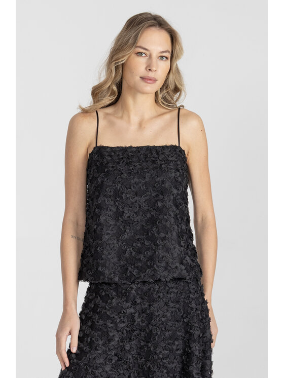 Deni Cler Milano Deni Cler Milano Top W-DC-0055-E5-B7-90-1 Czarny Regular Fit