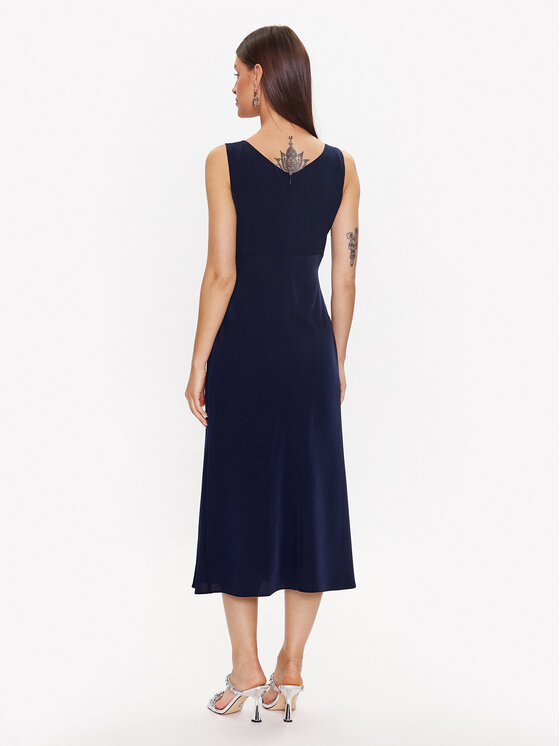 DKNY DKNY Kokteiļkleita Cowl Neck Sleeveless DD3C3620 Tumši zils Regular Fit