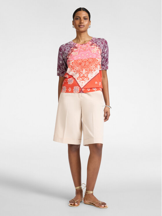 Elena Mirò Elena Mirò Szorty materiałowe P097P000444N002 Kremowy Regular Fit