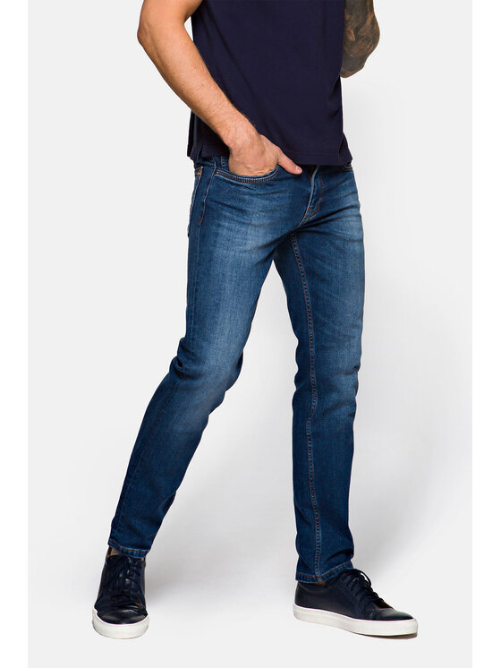 Lancerto Lancerto Jeansy Stamford Granatowy Slim Fit