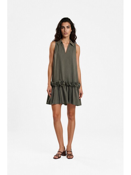 LE POSSÉ LE POSSÉ Sukienka letnia MDWRD Khaki Loose Fit