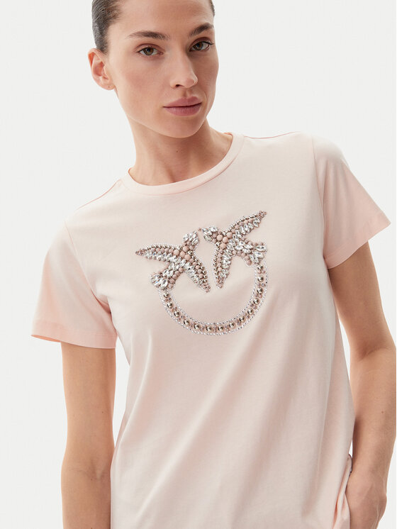PINKO PINKO Тишърт Quentin 100535 A2G7 Розов Regular Fit
