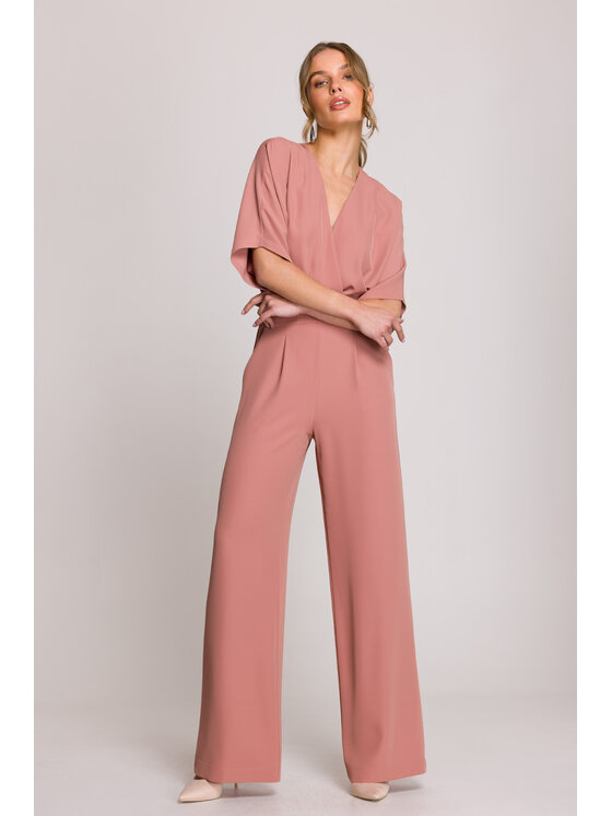 Stylove Stylove Kombinezon S395 Różowy Sexy Straight Fit