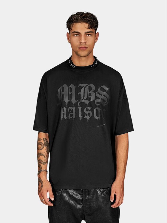 MADE BY SOCIETY MADE BY SOCIETY T-Shirt Gothic - T17692 Czarny Basic Fit