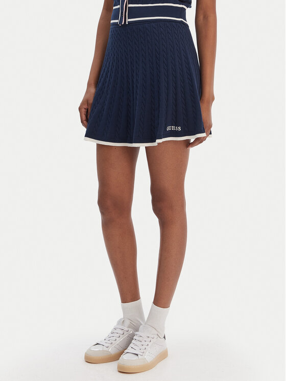 Guess Fustă mini V6RD07 Z4652 Bleumarin Regular Fit