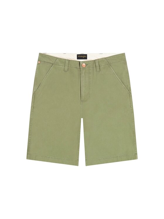 Wrangler Wrangler Szorty materiałowe CHINO SHORTS Zielony Regular Fit