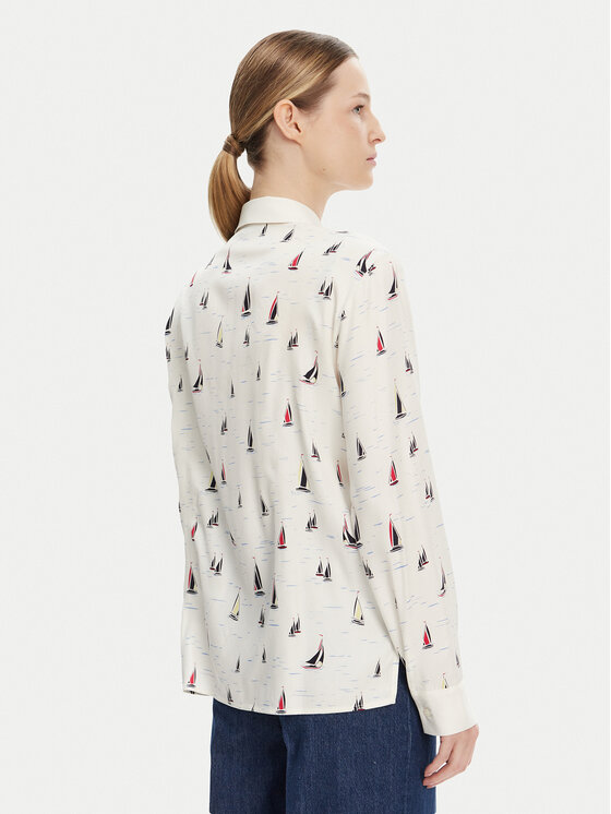 Tommy Hilfiger Tommy Hilfiger Cămașă WW0WW44036 Écru Relaxed Fit