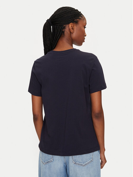 Gant Gant T-krekls Bisiklet Yaka 4200277 Tumši zils Regular Fit