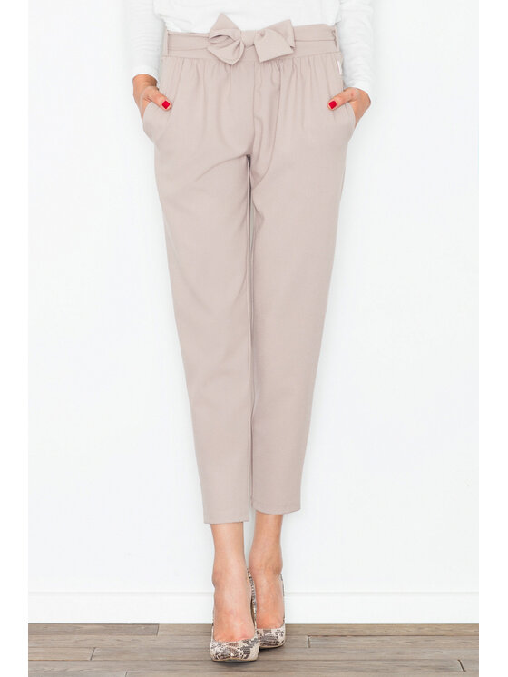 FIGL FIGLFIGL Pantaloni da donna M523 Beige Regular Fit