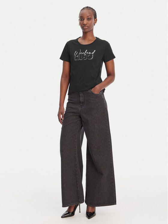 Liu Jo Sport Liu Jo Sport T-särk TA6252 JS923 Must Regular Fit