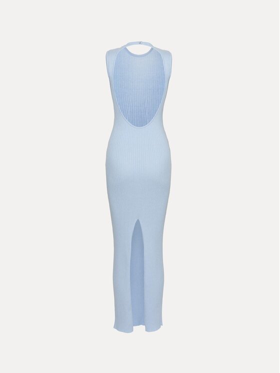 La Mania La Mania Vestito di maglia CECILY Celeste Basic Fit