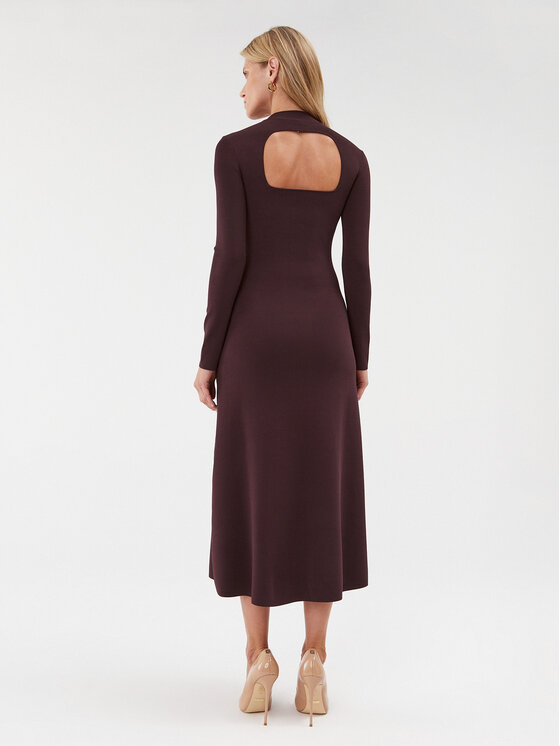 IVY OAK IVY OAK Úpletové šaty Kornelia IO1123F3120 Bordó Slim Fit