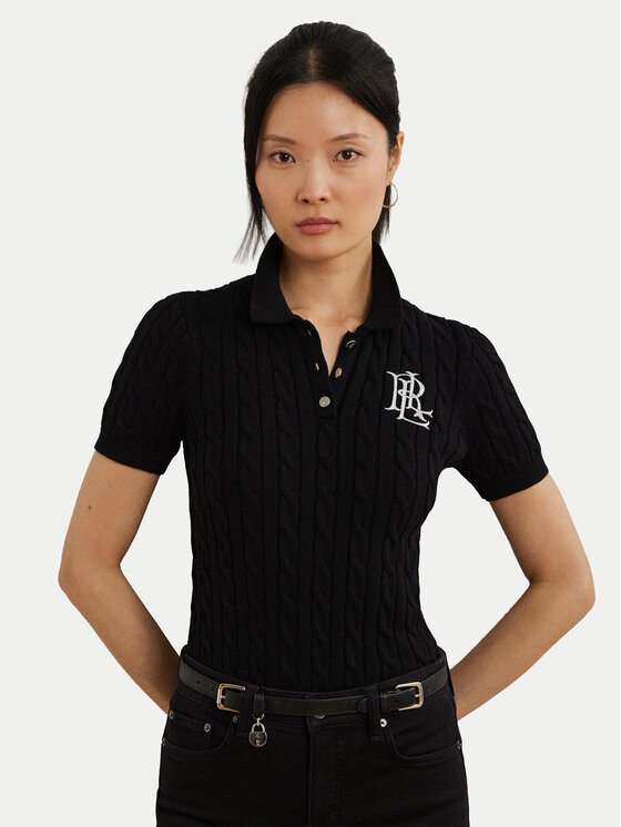 LAUREN RALPH LAUREN Tricou polo 200932224003 Negru Slim Fit