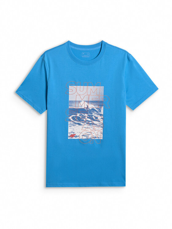 4F 4F T-Shirt BEACHWEAR Niebieski Regular Fit