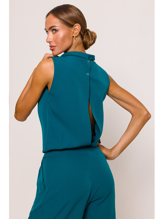 Made of Emotion Made of Emotion Kombinezon M382 Niebieski Wide Leg