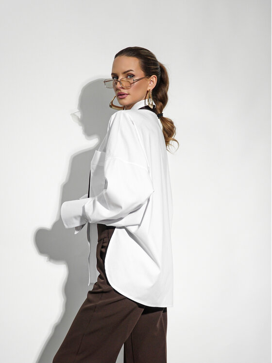 LilaLou LilaLou Koszula Libre Biały Regular Fit